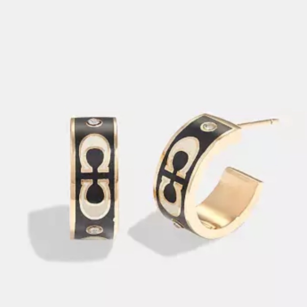 Coach Black and Gold Earrings